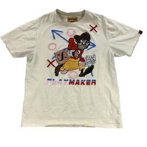 Mens Makobi T Shirt Short Sleeve Embroidered Patch Playmaker Streetwear Sz Med